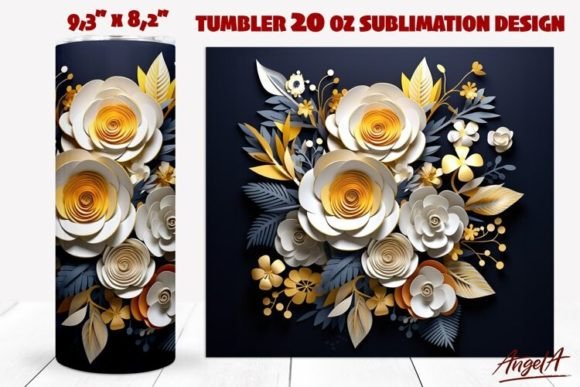 3D Flower Tumbler Wrap: Floral Design Guide