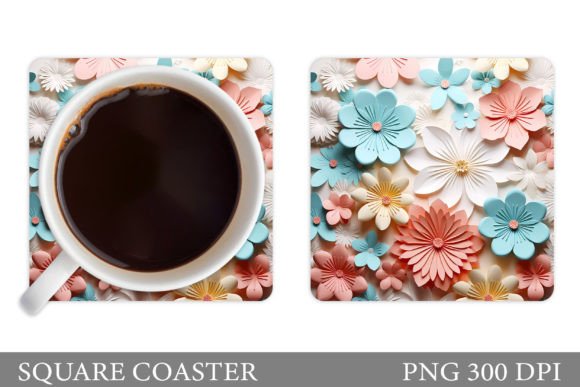 3D Flowers Coaster. Summer Coaster: Elevating Home Decor with Sublimation Art