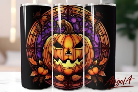 3d Halloween Tumbler Wrap, Stained Glass: Elevating Your Spooky Season Aesthetic