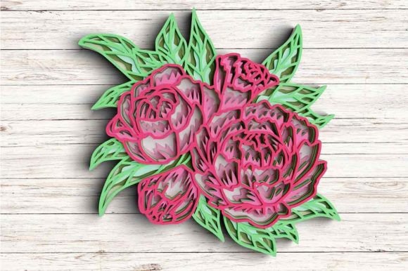 8-Layer 3D Peony SVG & DXF Design