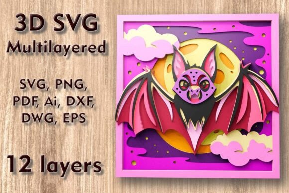 Bat 3D SVG Multilayered Cut Files: A Comprehensive Guide to Layered Wall Art