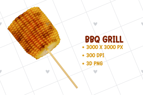 BBQ Grill - Corn 3D PNG Clipart Guide