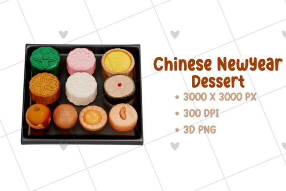 Chinese New Year - Dessert 3D PNG: Elevating Digital Design with High-Resolution Festive Assets