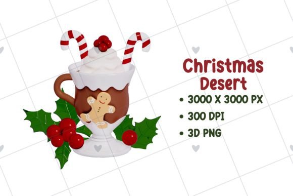 Christmas Dessert 3D PNG: Elevate Your Holiday Designs
