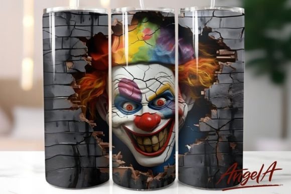 Clown Horror Face Tumbler Wrap