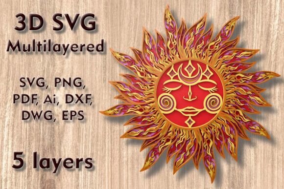 Creating Dimensional Wall Art with the Sun 3D SVG Multilayer Laser Cutting File