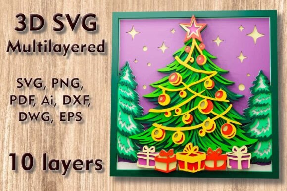 Creating Stunning 3D Christmas Tree Wall Art with Multilayer SVG Laser Cut Files