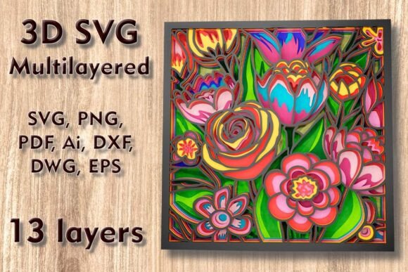 Creating Stunning Wall Art with Flowers 3D SVG Multilayer Cutting Files