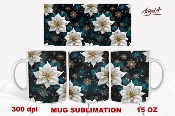 Elevate Holiday Designs with White Floral Mugs