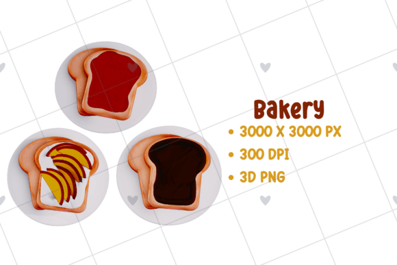 Elevating Brand Aesthetics with High-Resolution Bakery – Toast 3D PNG Clipart