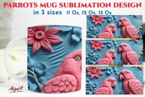 Elevating Brand Identity with 3D Birds Sublimation Mug Pink Parrots: A Strategic Design Asset