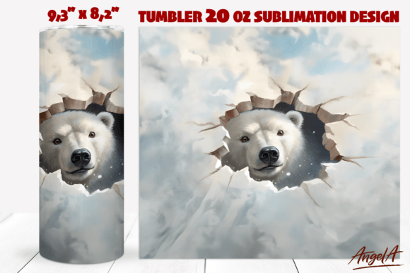 Elevating Sublimation Business with the 3D Bear Tumbler Polar Bear PNG Design