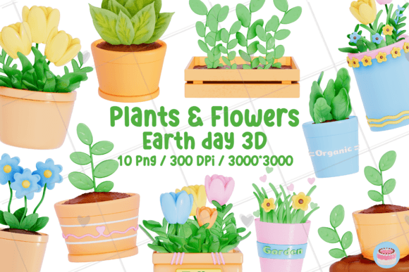 Evaluating the Earth Day Plants Flowers Bundle for Commercial Design