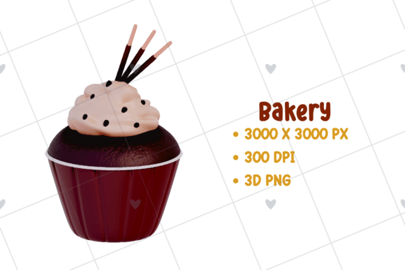 Integrating Bakery – Cupcake 3D PNG Clipart into Professional Design Workflows