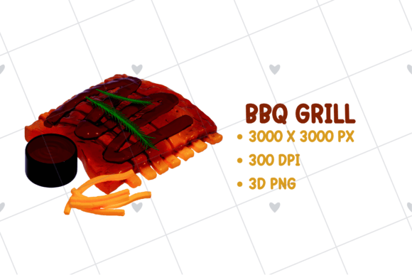 Integrating BBQ Grill – Barbecue Rib 3D PNG Clipart into Professional Design Workflows