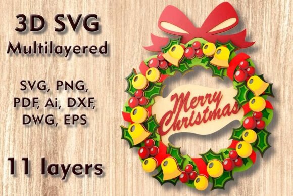 Mastering the Christmas Wreath 3D SVG Multilayer Files for Professional Wall Decor