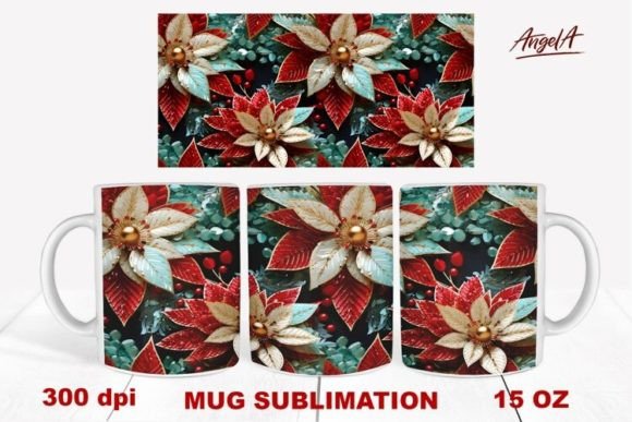 Strategic Visual Positioning with the 3d Christmas Mug Flowers Pattern