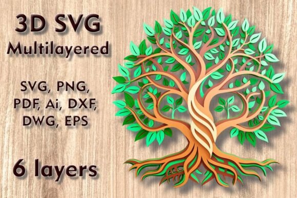 Tree of Life 3D SVG Multilayer Cut Files