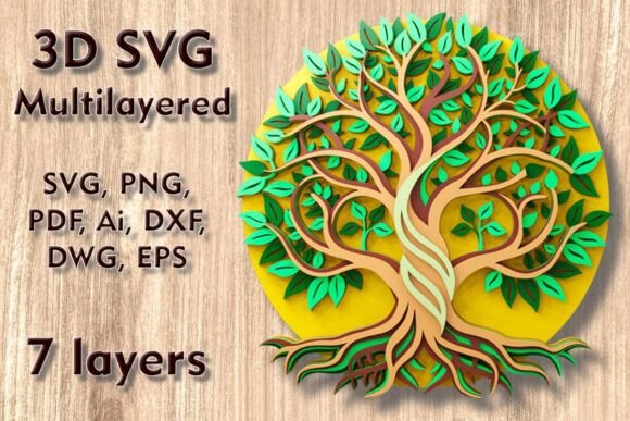 Tree of Life 3D SVG Multilayer Files