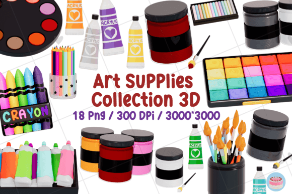 Unlocking Creative Potential: A Guide to Using the Art Supplies 3D PNG Bundle for Commercial Projects